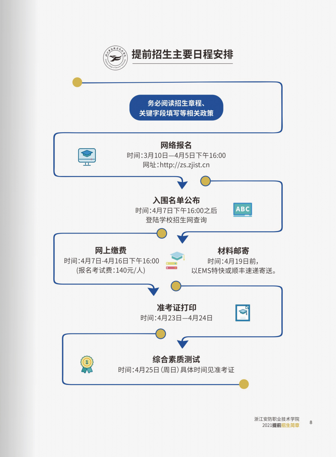 浙江安防职业技术学院2021年提前招生简章