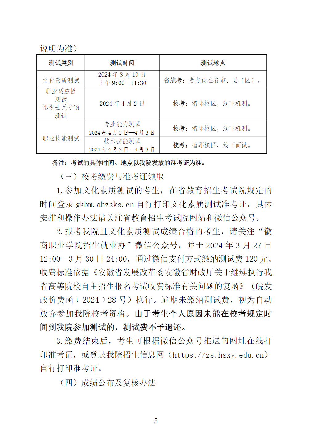 徽商职业学院－2024年分类考试招生章程