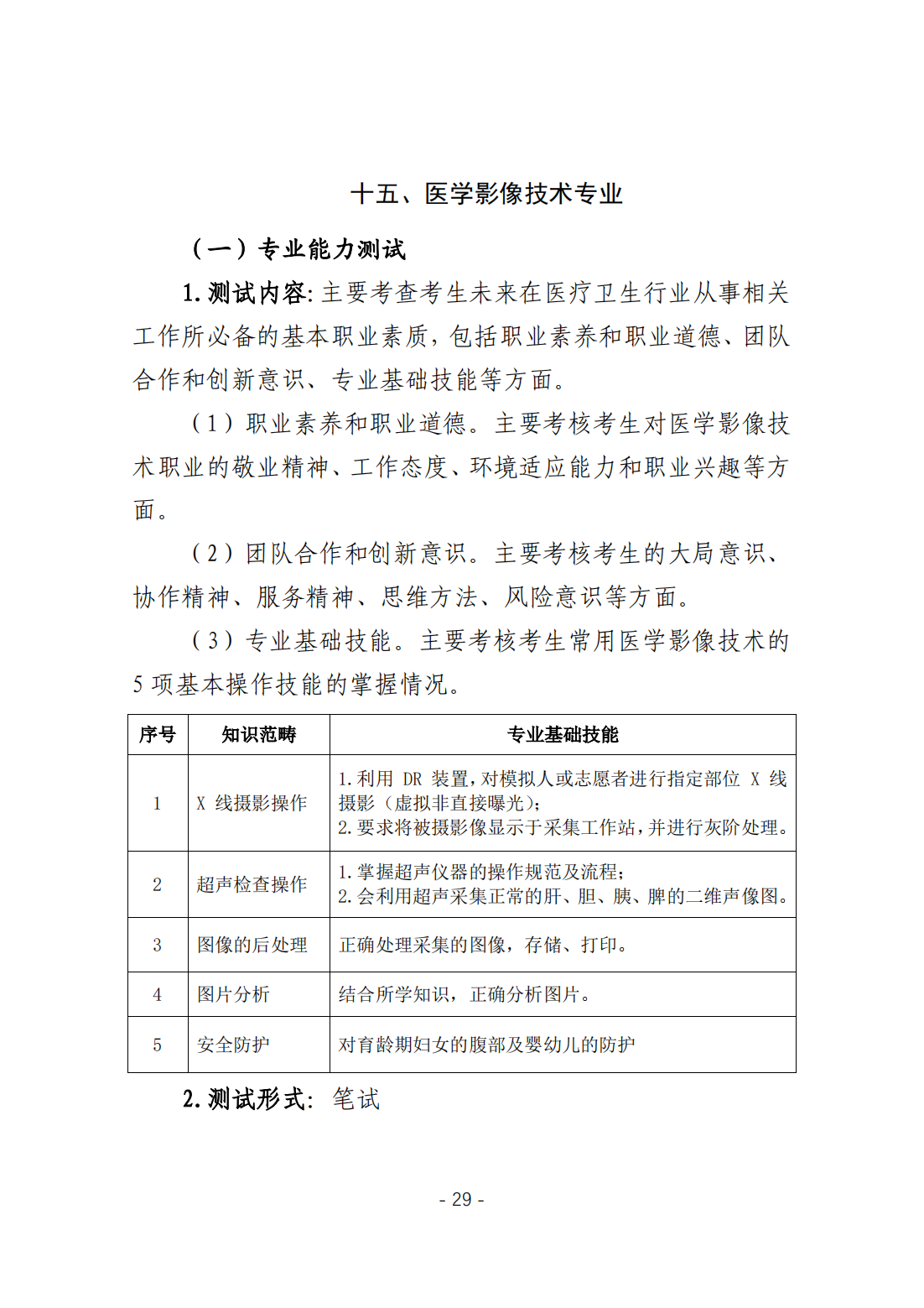 黄山职业技术学院－2024年分类考试招生职业技能考试大纲