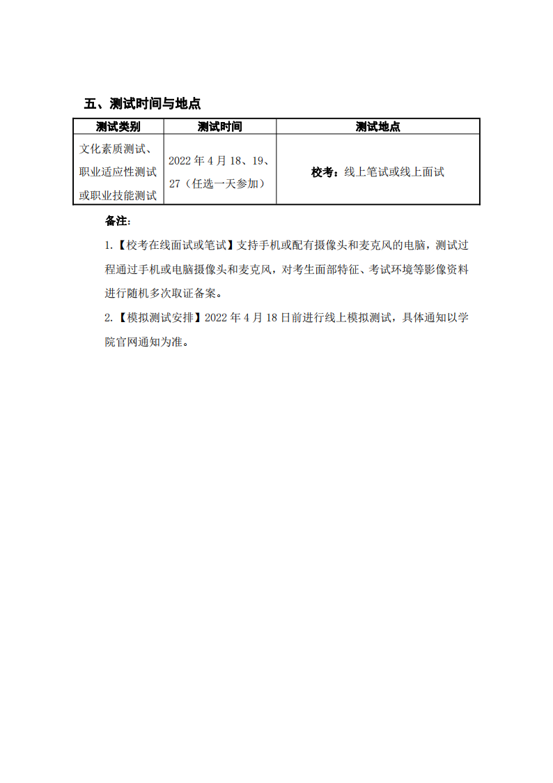 安徽扬子职业技术学院2022年分类考试招生考评方案及考试纲要