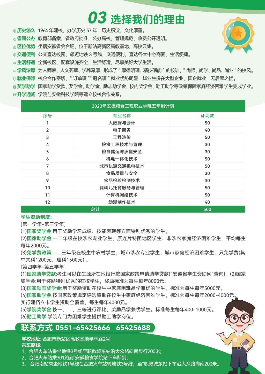 安徽粮食工程职业学院2023年初中起点五年制高职招生简章