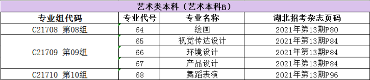 武汉工商学院2021年湖北省艺术类本科(艺术本科B）招生专业代码