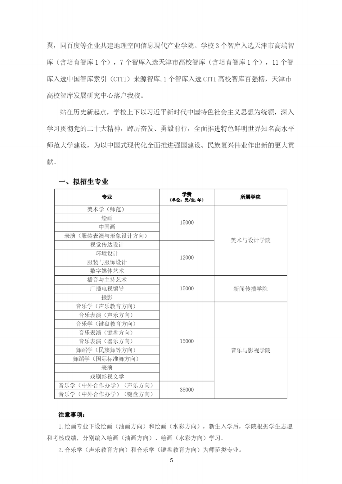 天津师范大学2024年艺术类专业招生简章