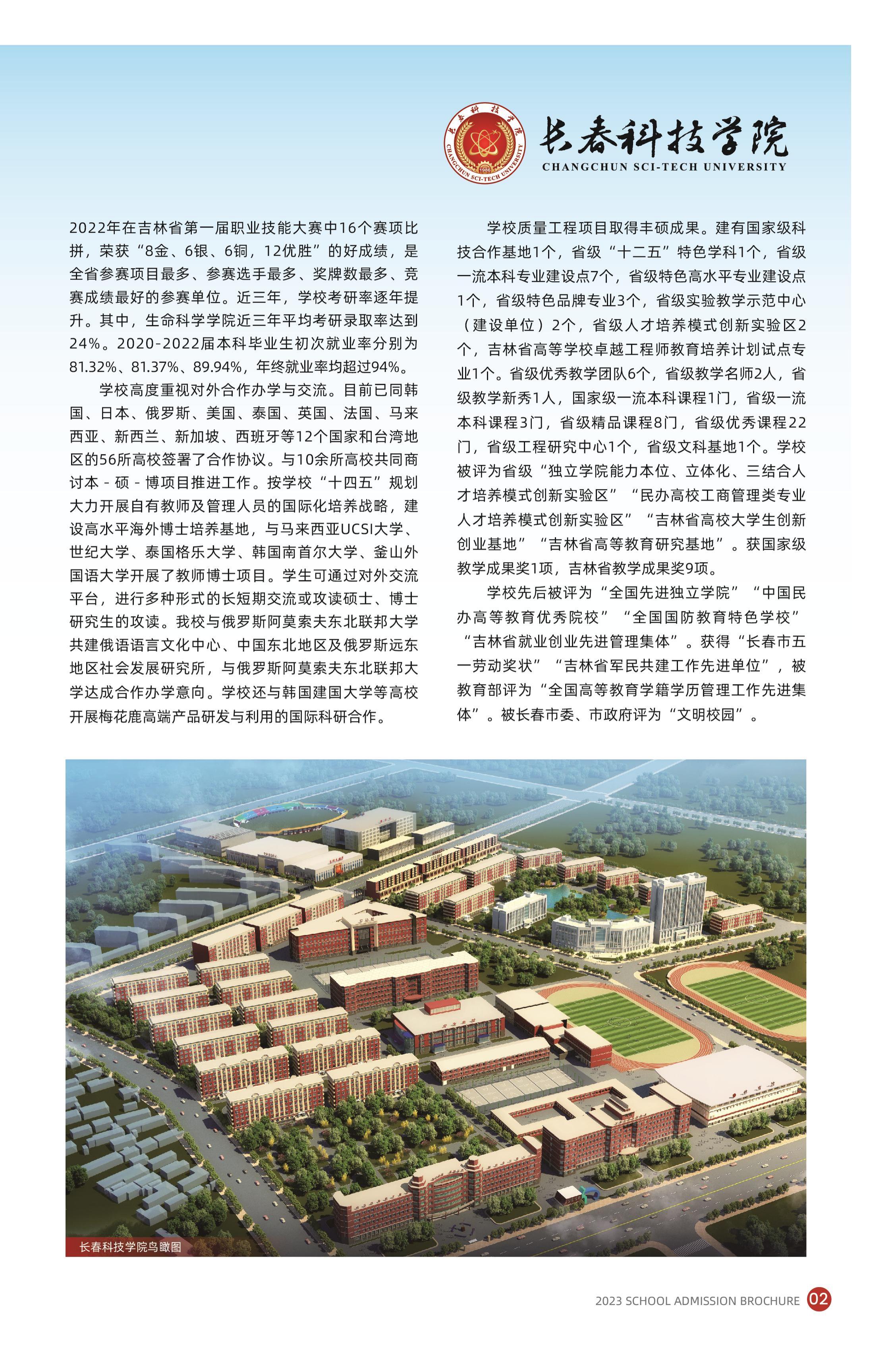 2023年长春科技学院招生简章