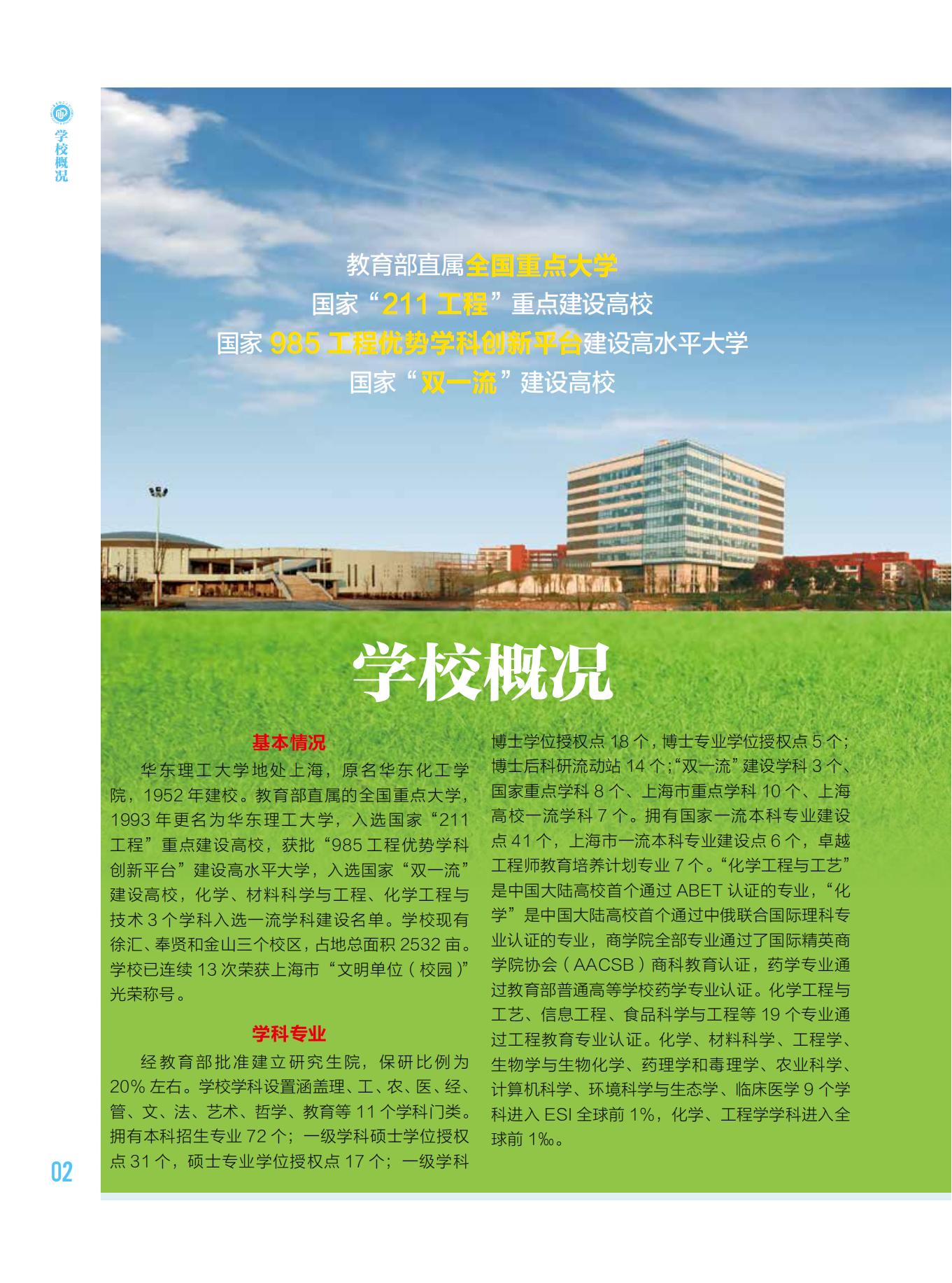 华东理工大学2023年招生专业介绍