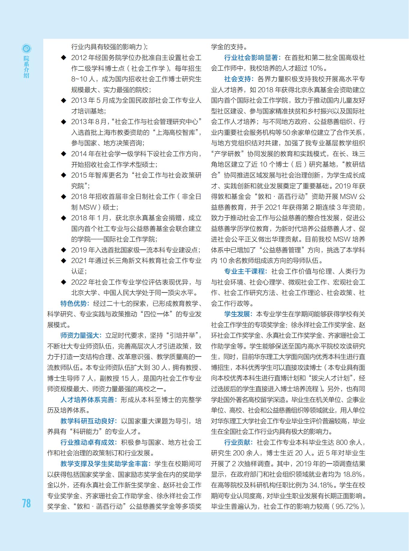 华东理工大学2023年招生专业介绍